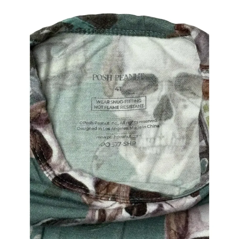 Posh Peanut Bamboo Sheldon Green‎ Skull Pajama Pant Set 4T Whimsygoth Fantasy